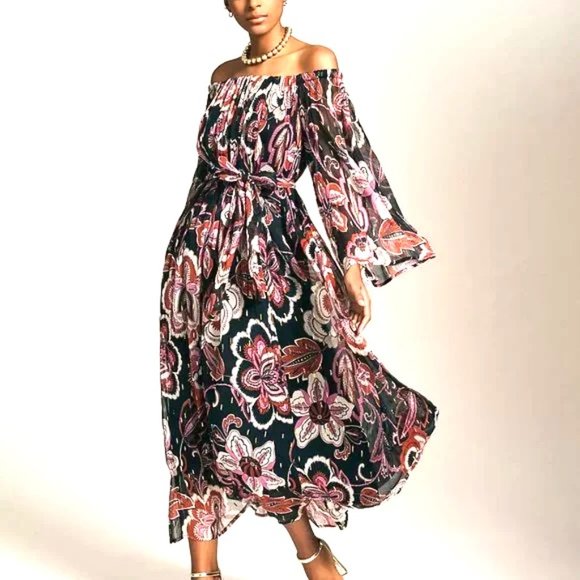 Anthropologie Sweeping Off-The-Shoulder Maxi Dress - Picture 2 of 16